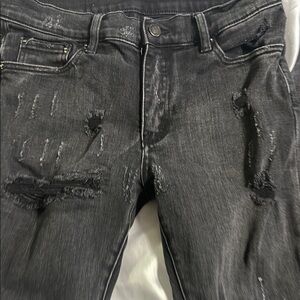 Distressed Black Denim Jeans